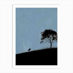 Silhouette Of A Tree Art Print