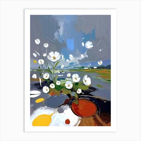 River Flowers Art Print