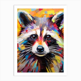 A Raccoon In The Style Of Jasper Johns 3 Art Print