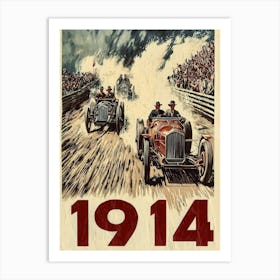 Aihrgdesign A Vintage Poster Of An Automobile Rally In 1914 F 703a91b2 5ed0 4558 8c7d 41097291e59f 2 Art Print