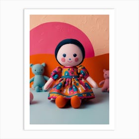 Doll And Her Friends 1 Art Print