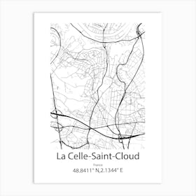 La Celle Saint Cloud,France Minimalist Map Art Print