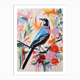 Colourful Bird Painting Magpie 7 Art Print