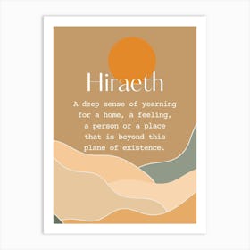 Welsh Hiraeth Orange Sunset Art Print