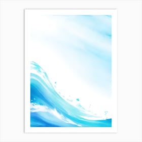 Blue Ocean Wave Watercolor Vertical Composition 36 Art Print