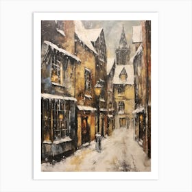 Vintage Winter Painting York United Kingdom 2 Art Print