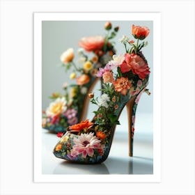 Floral Shoes Art Print