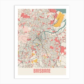 Brisbane Map Poster Art Print