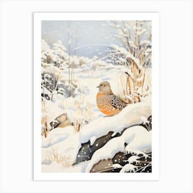 Winter Bird Painting Partridge 4 Art Print