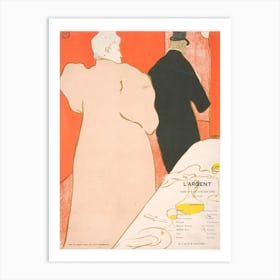 Un Monsieur Et Une Dame, Program Pour L Argent, Henri de Toulouse-Lautrec Art Print