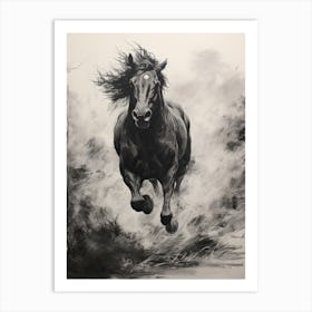 A Horse Painting In The Style Of Grattage 2 Art Print