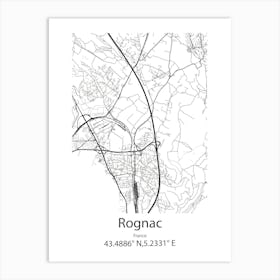 Rognac,France Minimalist Map Art Print