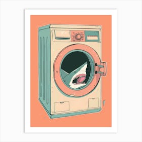 Shark In The Washing Machine 1 Art Print