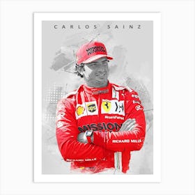 Carlos Sainz Drawing Graffiti Art Print