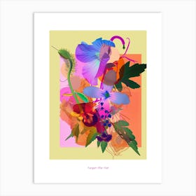 Forget Me Not 4 Neon Flower Collage Poster Art Print