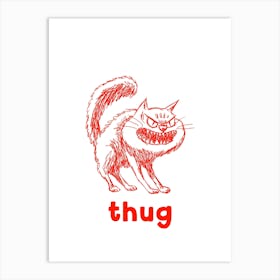 Thug Cat Poster, Funny Cat Wall Decor, Cat Lover Gift, Cute Kitty Art, Home Decor Art Print