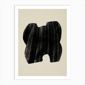 Black Bold Object On Beige 08 Art Print