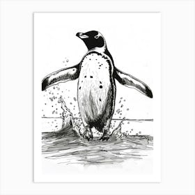 Emperor Penguin Jumping Out Of Water 3 Art Print