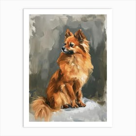 Finnish Spitz Acrylic Painting 4 Art Print