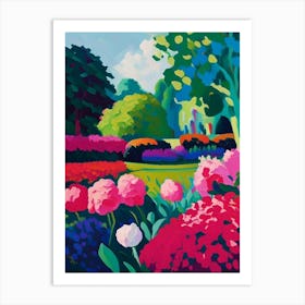 Parks And Public Gardens With Peonies 1 Colourful Painting Art Print