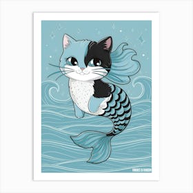 Mermaid Cat 3 Art Print