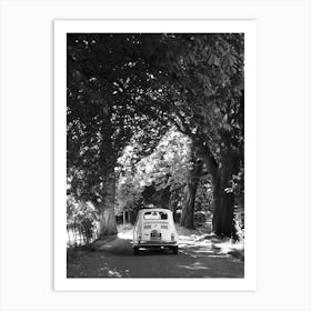 Cinquecento Down An Avenue Of Trees Black & White Art Print
