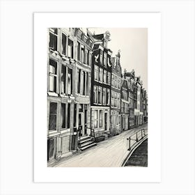 Canal Belt Amsterdam Neighborhood, Watercolour Art Print