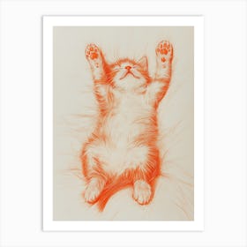 Cat In The Air Art Print