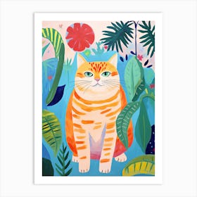 Soft Cat In The Jungle, Matisse Inspired Art Print