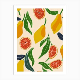 Citrus Fruit Abstract Illustration 3 Art Print