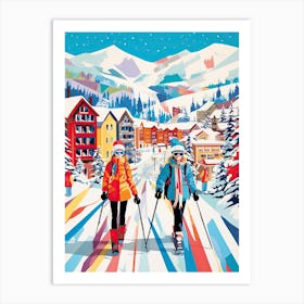 Telluride Ski Resort   Colorado Usa, Ski Resort Illustration 1 Art Print