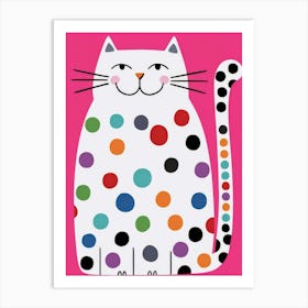 Polka Dot Cat 6 Art Print