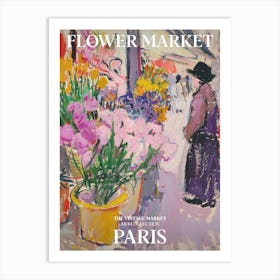 Vintage Flower Market Painting Paris 4 Art Print