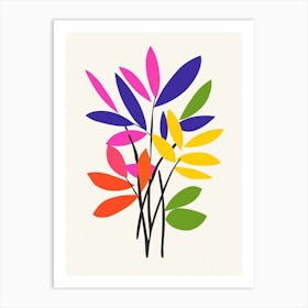 Colorful Leaves In A Vase Art Print