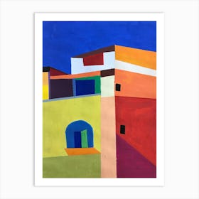 Abstract watercolour buildings Art Print