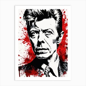 David Bowie Portrait Ink Painting (12) Art Print