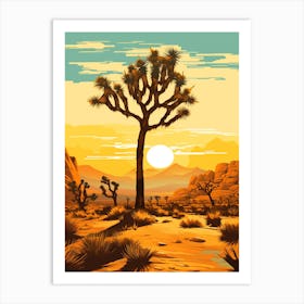 Joshua Tree National Park In Gold And Black (2) Art Print