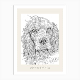 Boykin Spaniel Dog Line Art 1 Poster Art Print