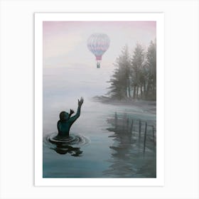 Man In The Water Art Print