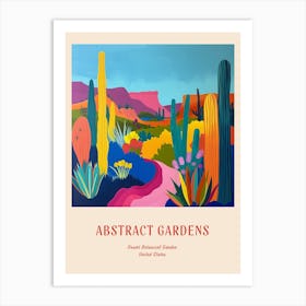 Colourful Gardens Desert Botanical Garden Usa 3 Red Poster Art Print