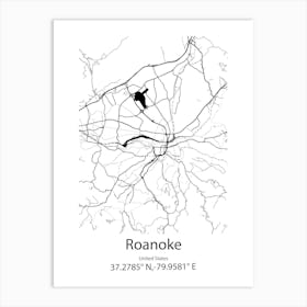 Roanoke Rapids,United States Minimalist Map Poster