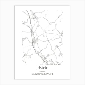 Idstein,Germany Minimalist Map Art Print