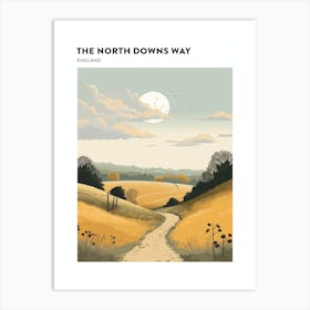 The North Downs Way England 4 Hiking Trail Landscape Poster Art Print