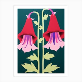 Cut Out Style Flower Art Canterbury Bells 1 Art Print