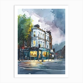 Brent London Borough   Street Watercolour 4 Art Print