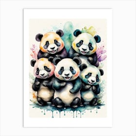 Panda Bears , visual AI print Art Print