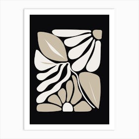 Neutral Abstract Floral Art Print