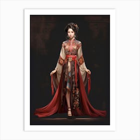Traditional Chinese Clothing Illustration 3 Art Print