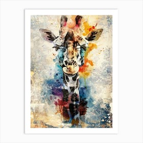 Poster Giraffe African Animal Illustration Art 01 Art Print