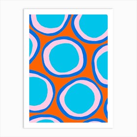 Orange And Blue Circles Art Print